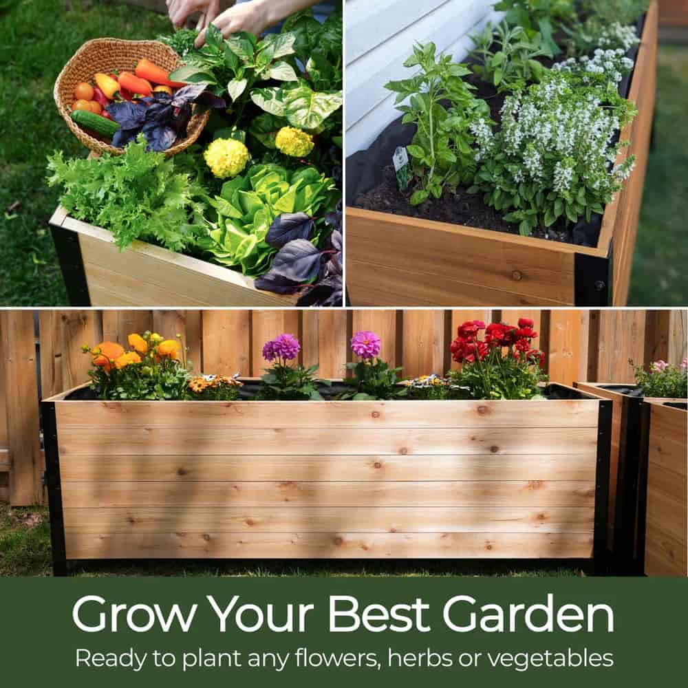 Real Cedar Raised Garden Bed (18" x 48")
