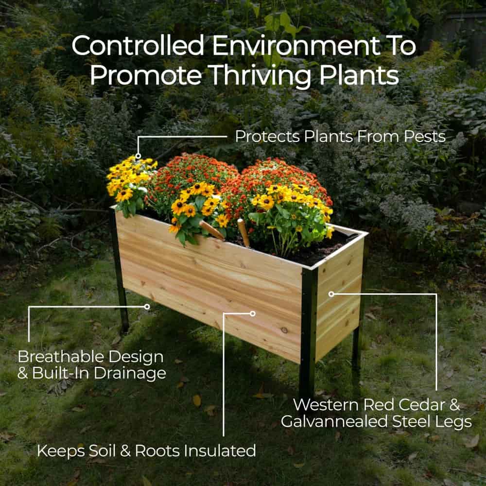 Real Cedar Raised Garden Bed (18" x 48")