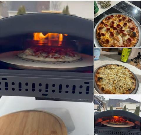 16-Inch Gas and Wood Outdoor Rotating Pizza Oven