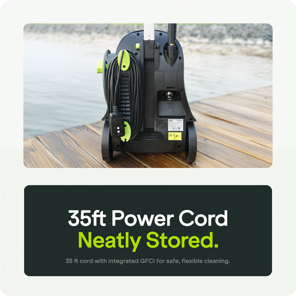 Heavy-Duty Electric Pressure Washer with Hose Reel and Surface Cleaner Kit