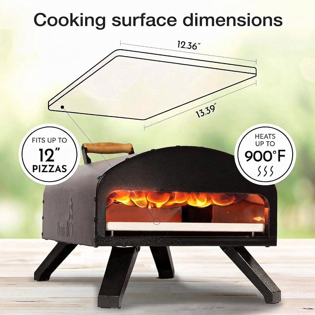16-Inch Gas and Wood Outdoor Rotating Pizza Oven