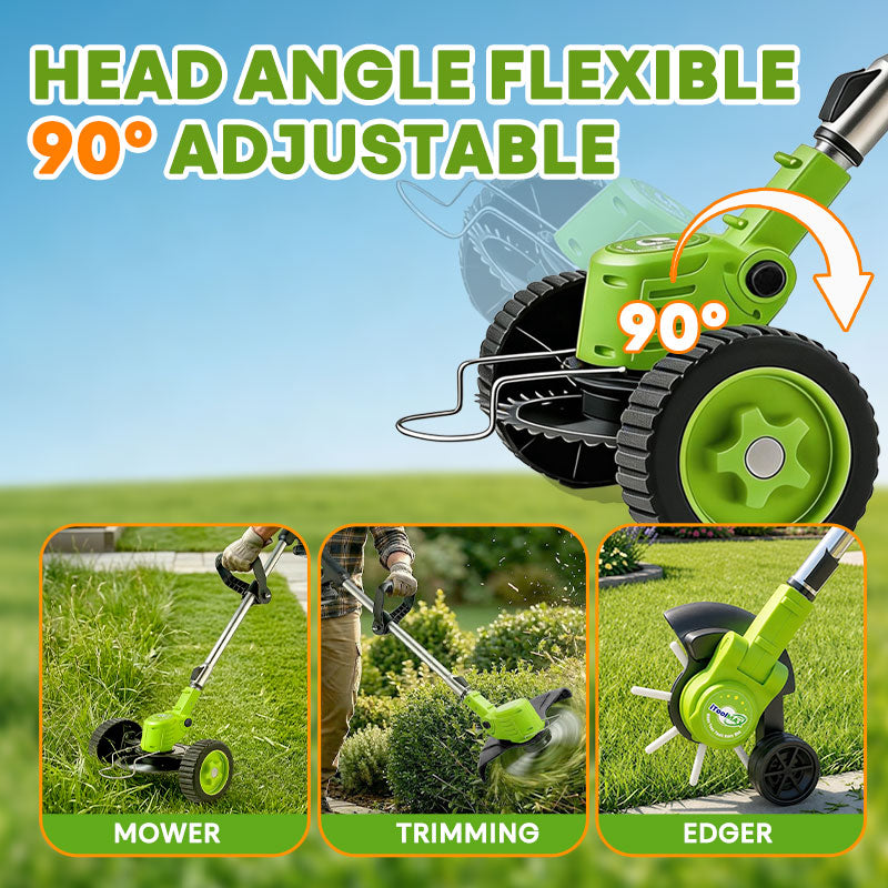 3-in-1 Cordless Electric Weed Wacker & Lawn Mower Pro