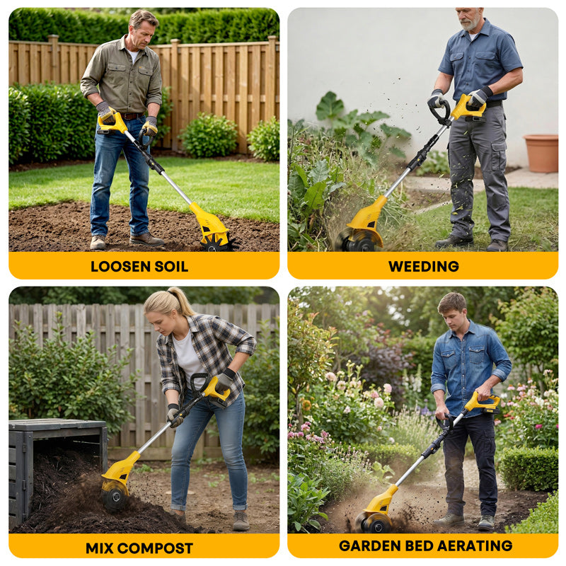Cordless Electric Tiller and Garden Cultivator