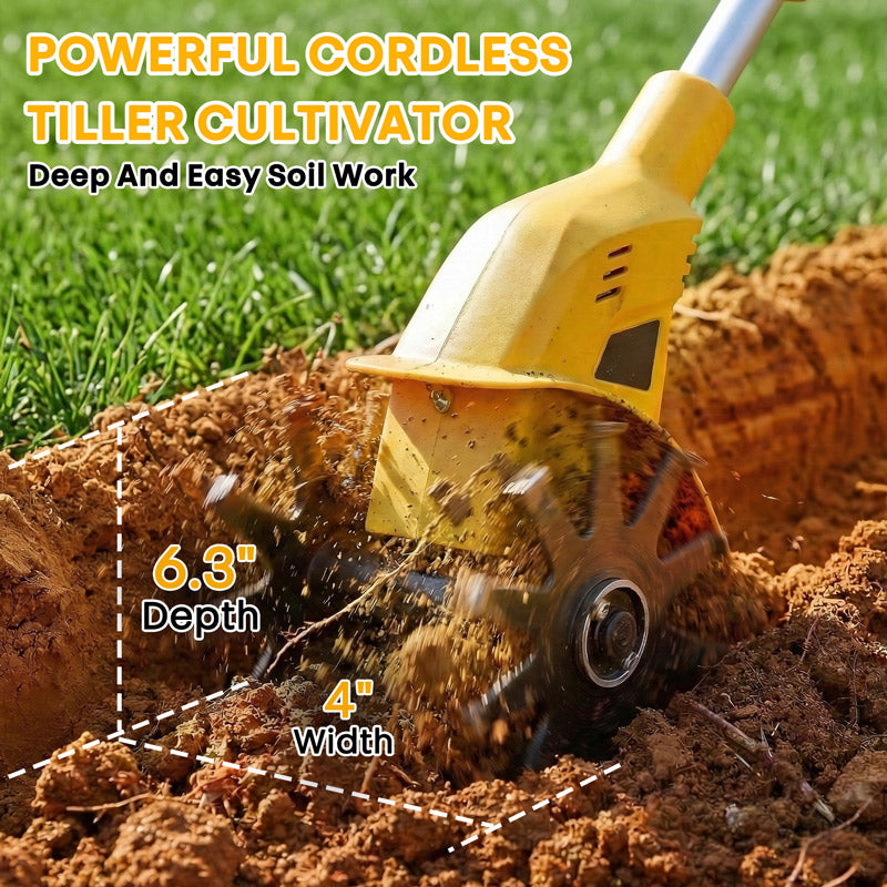 Cordless Electric Tiller and Garden Cultivator